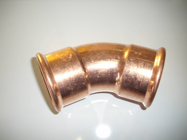 VSH Bocht 45° 54x54mm koper